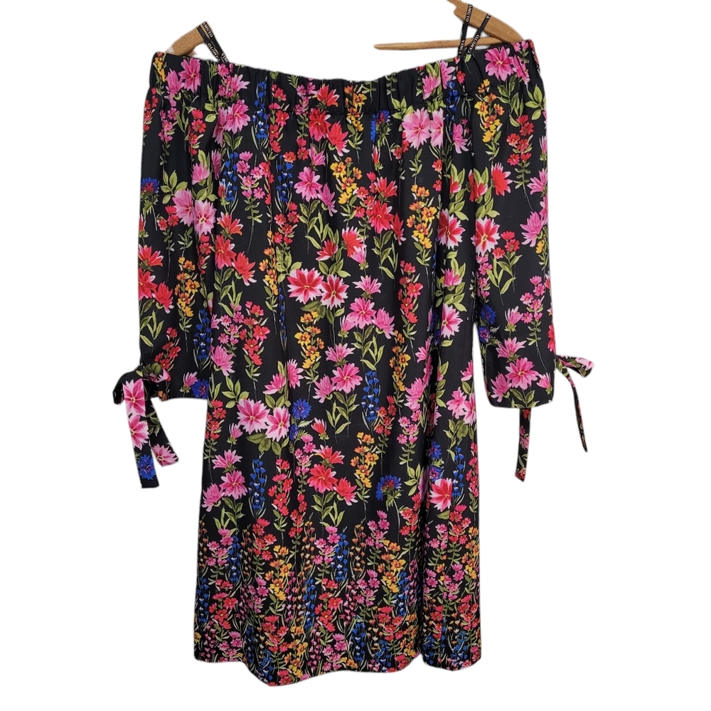 Vince Camuto Tie Sleeve Off The Shoulder Floral Dress Size 8 Feminine Girly